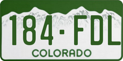 CO license plate 184FDL