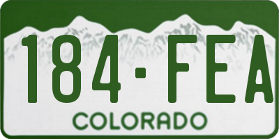 CO license plate 184FEA