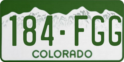 CO license plate 184FGG