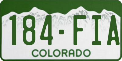 CO license plate 184FIA
