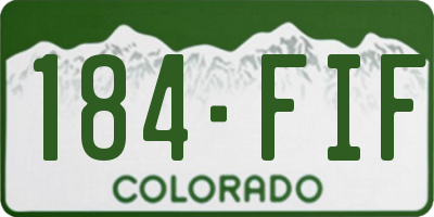 CO license plate 184FIF