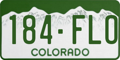 CO license plate 184FLO