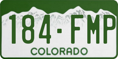 CO license plate 184FMP