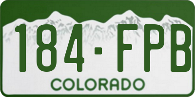 CO license plate 184FPB