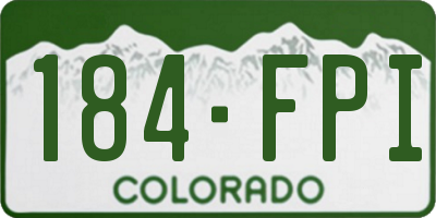CO license plate 184FPI