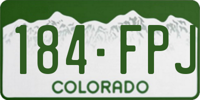 CO license plate 184FPJ