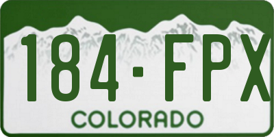 CO license plate 184FPX