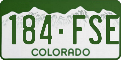 CO license plate 184FSE