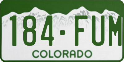 CO license plate 184FUM