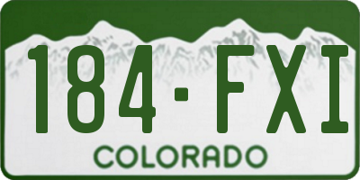 CO license plate 184FXI