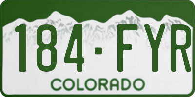 CO license plate 184FYR