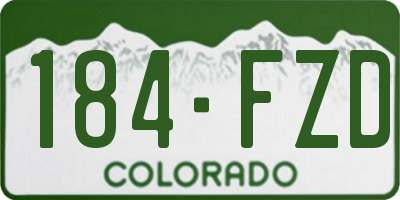 CO license plate 184FZD