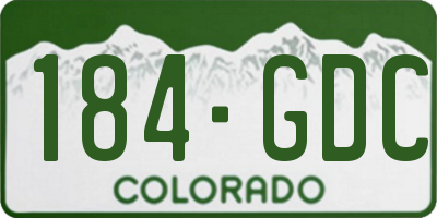 CO license plate 184GDC