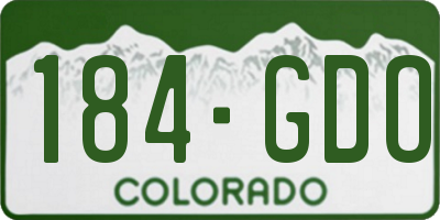CO license plate 184GDO