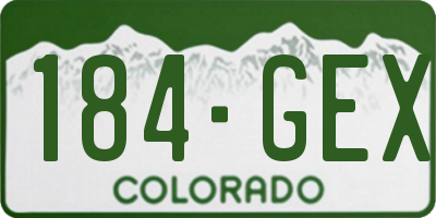 CO license plate 184GEX