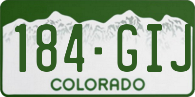 CO license plate 184GIJ