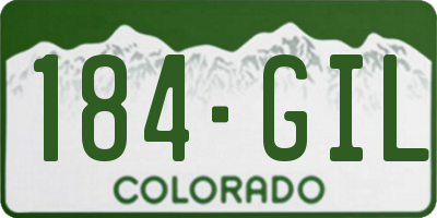 CO license plate 184GIL