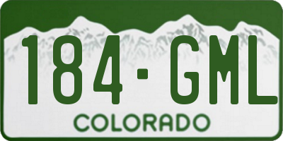 CO license plate 184GML