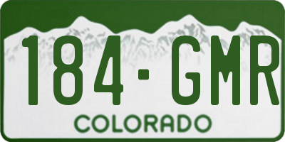 CO license plate 184GMR