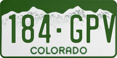 CO license plate 184GPV