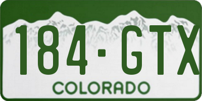 CO license plate 184GTX