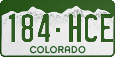 CO license plate 184HCE