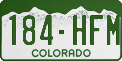 CO license plate 184HFM