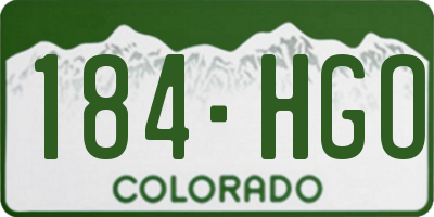 CO license plate 184HGO