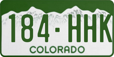 CO license plate 184HHK