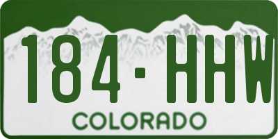 CO license plate 184HHW