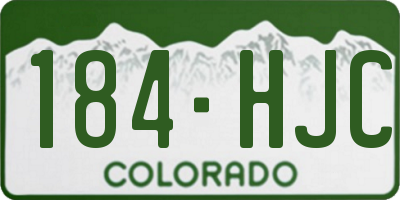 CO license plate 184HJC