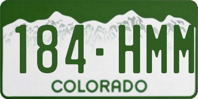 CO license plate 184HMM