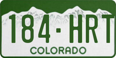 CO license plate 184HRT