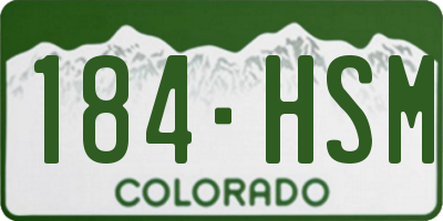 CO license plate 184HSM