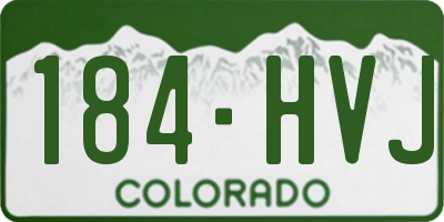 CO license plate 184HVJ