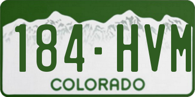 CO license plate 184HVM