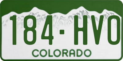 CO license plate 184HVO