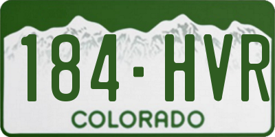 CO license plate 184HVR