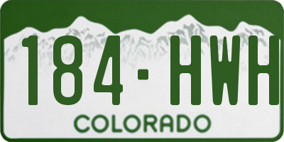 CO license plate 184HWH