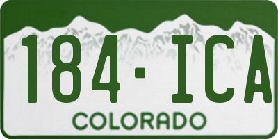 CO license plate 184ICA