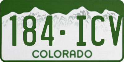 CO license plate 184ICV