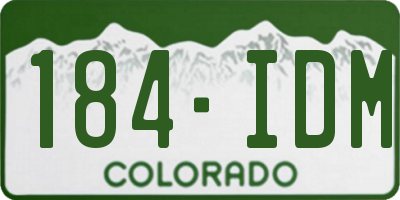 CO license plate 184IDM