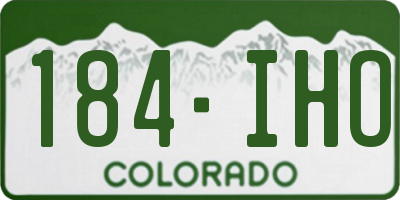 CO license plate 184IHO