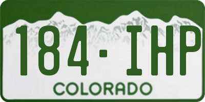 CO license plate 184IHP