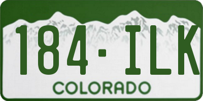 CO license plate 184ILK