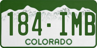 CO license plate 184IMB