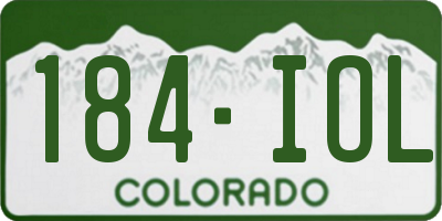 CO license plate 184IOL
