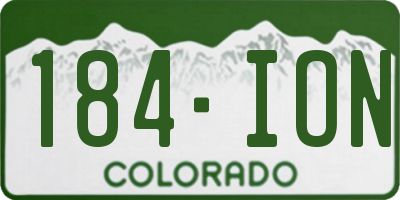 CO license plate 184ION