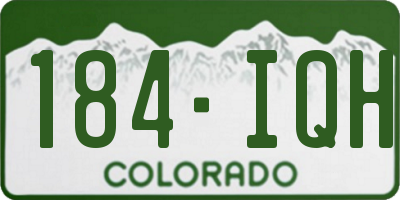 CO license plate 184IQH