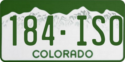 CO license plate 184ISO